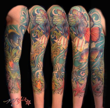 Tattoos - sealife sleeve - 93896